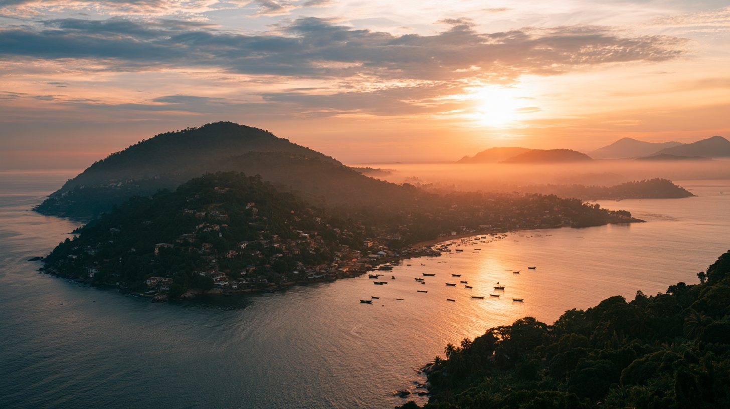 The Freetown peninsula meeting the Atlantic